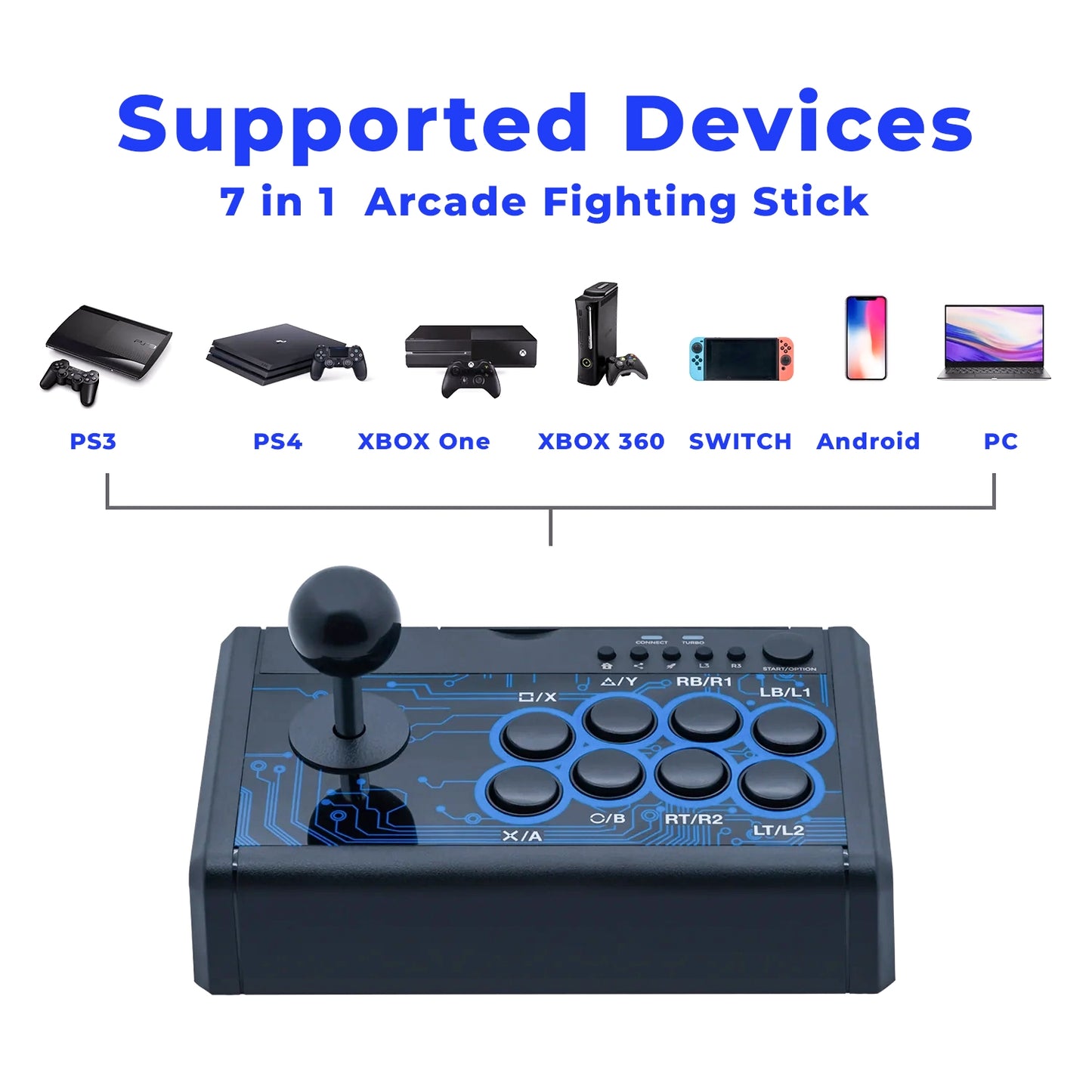 7 IN 1 Arcade Fighting Stick